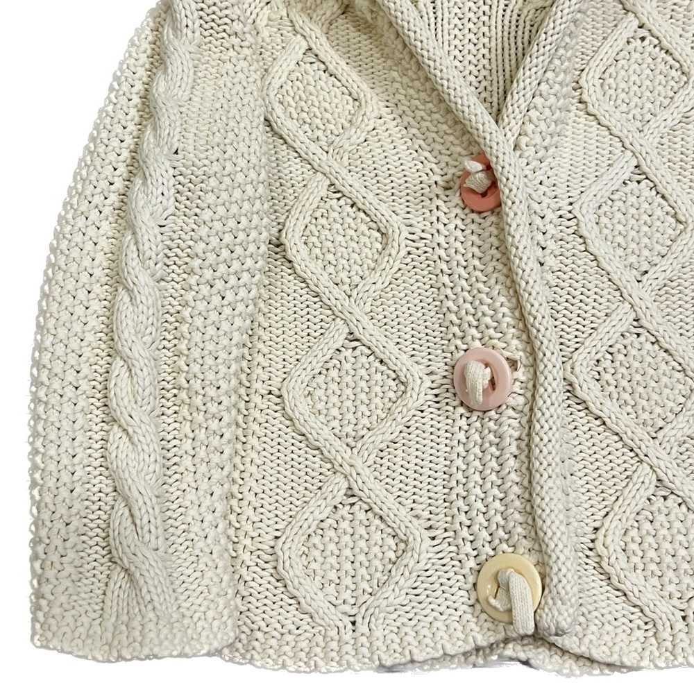 IrelandsEye Cotton Knit Cable Sweater off white cream
